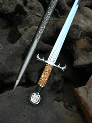 Handmade Jian Crow Savage Beard Sword – Viking Sword, Large Heron-Marked Blade