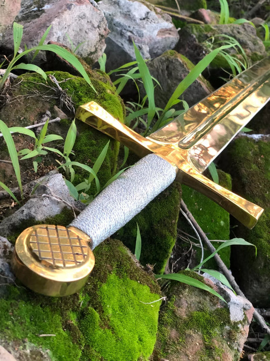 King Arthur Sword Replica, Excalibur sword 1095 carbon steel- Knights of the Round Table Decorative King Sword, Gift